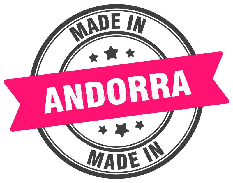 Made in Andorra round Sign. Made in Andorra-stämpel royaltyfri illustrationer