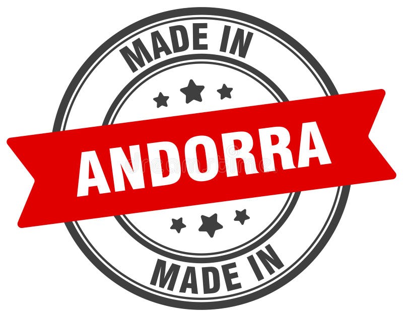 Made in Andorra round Sign. Made in Andorra-stämpel vektor illustrationer