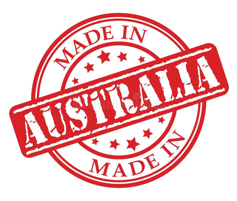 Made In Australia Red Rubber Stamp Stock Vector Illustration of