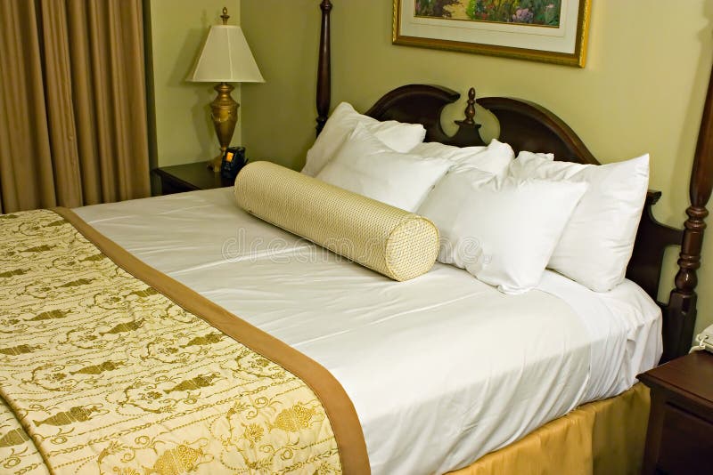 Made bed stock photo. Image of motel, white, pillow, hotel 9211356