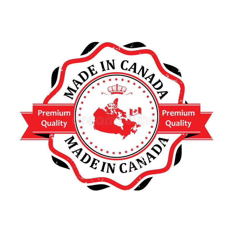 Made in Canada, Premium Quality Sticker for Print Stock Illustration