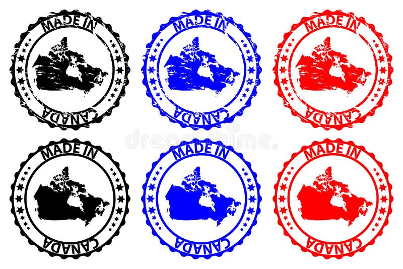 Made in Canada Rubber Stamp Stock Vector Illustration of background