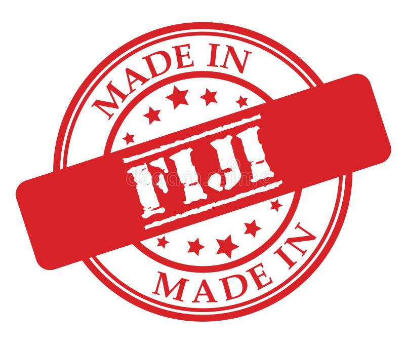 Made in Fiji Red Rubber Stamp Stock Vector Illustration of sticker