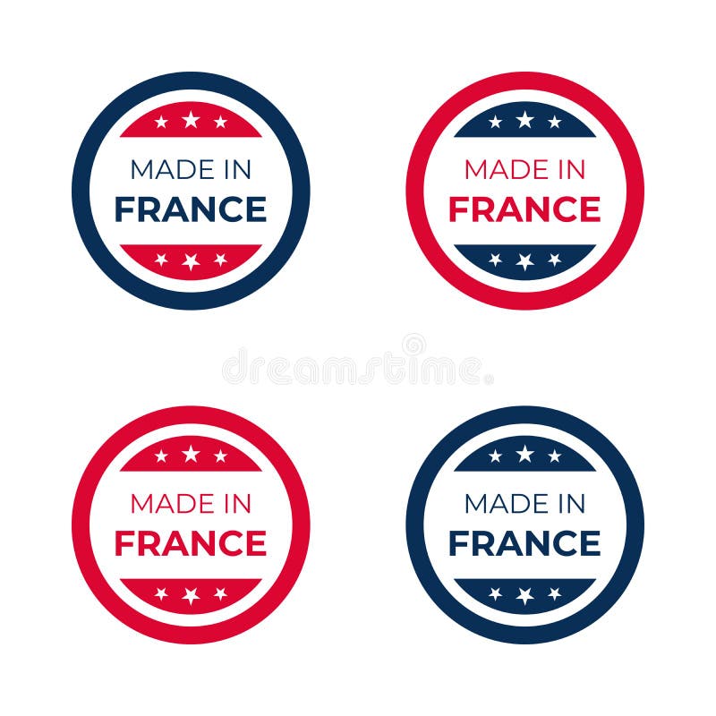 Modern made in france label french sticker Vector Image