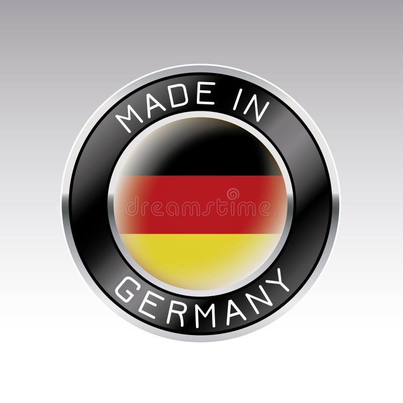 Made In Germany With German Flag Quality Label On The White Background