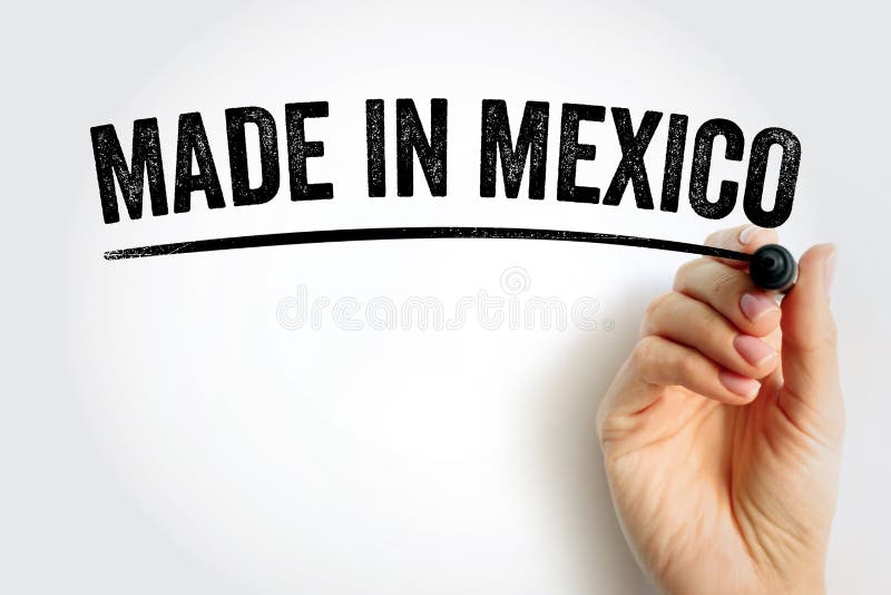 Made in Mexico Text Emblem Stamp, Concept Background Stock Photo