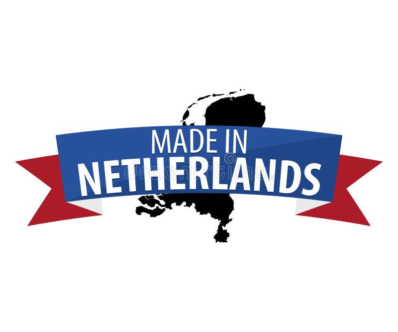 Made in Netherlands Badges with Netherland Flag. Stock Vector