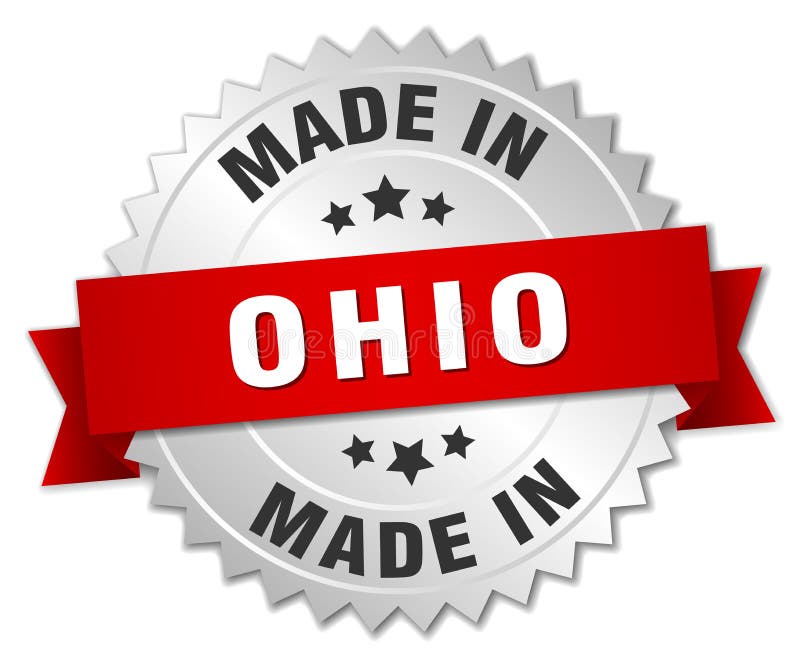 Made in Ohio State USA Quality Original Stamp Map. Design Vector Art