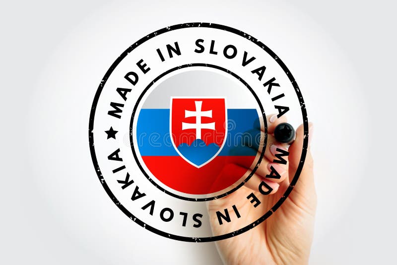 Made in Slovakia text emblem badge, concept background
