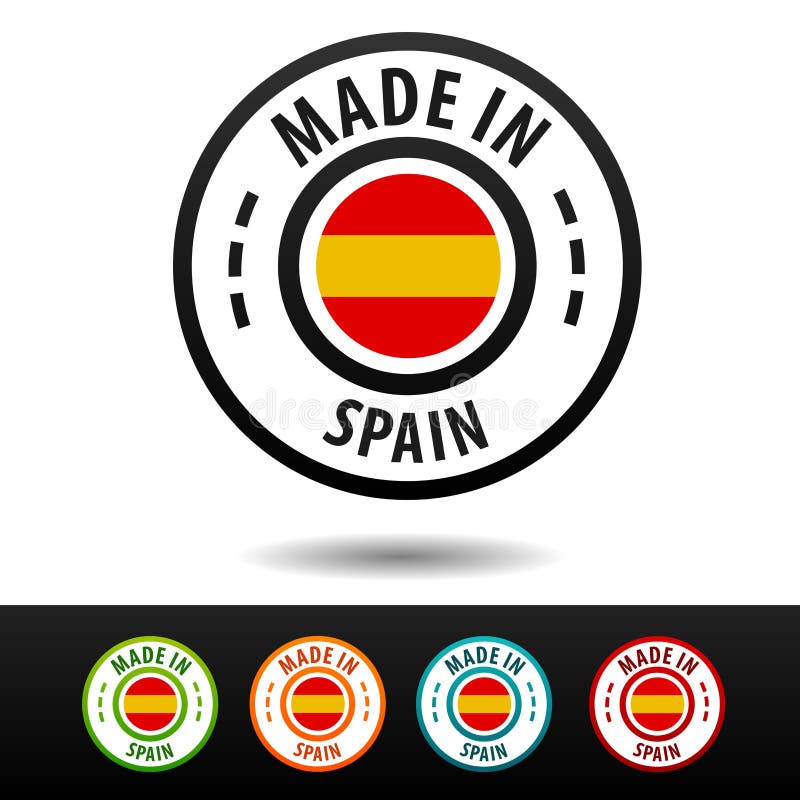 Made In Spain Label Badge Logo Certified. Stock Vector Illustration