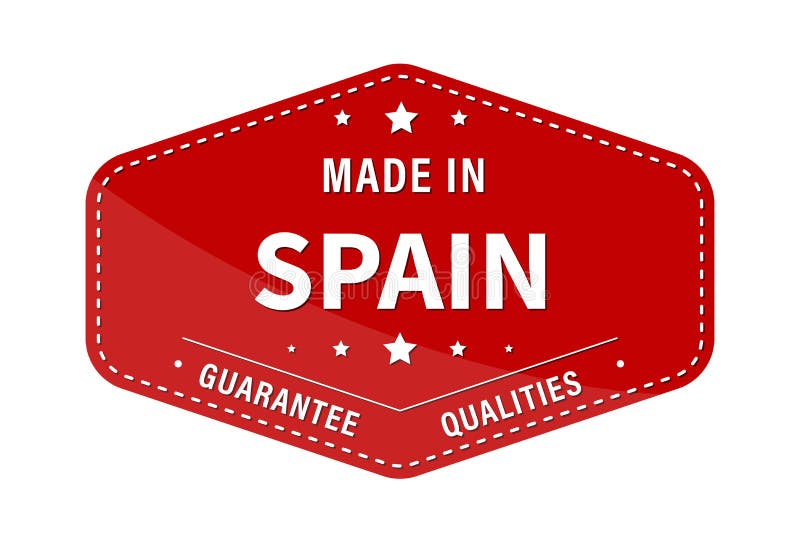MADE in SPAIN, Guarantee Quality. Label, Sticker or Trademark Stock