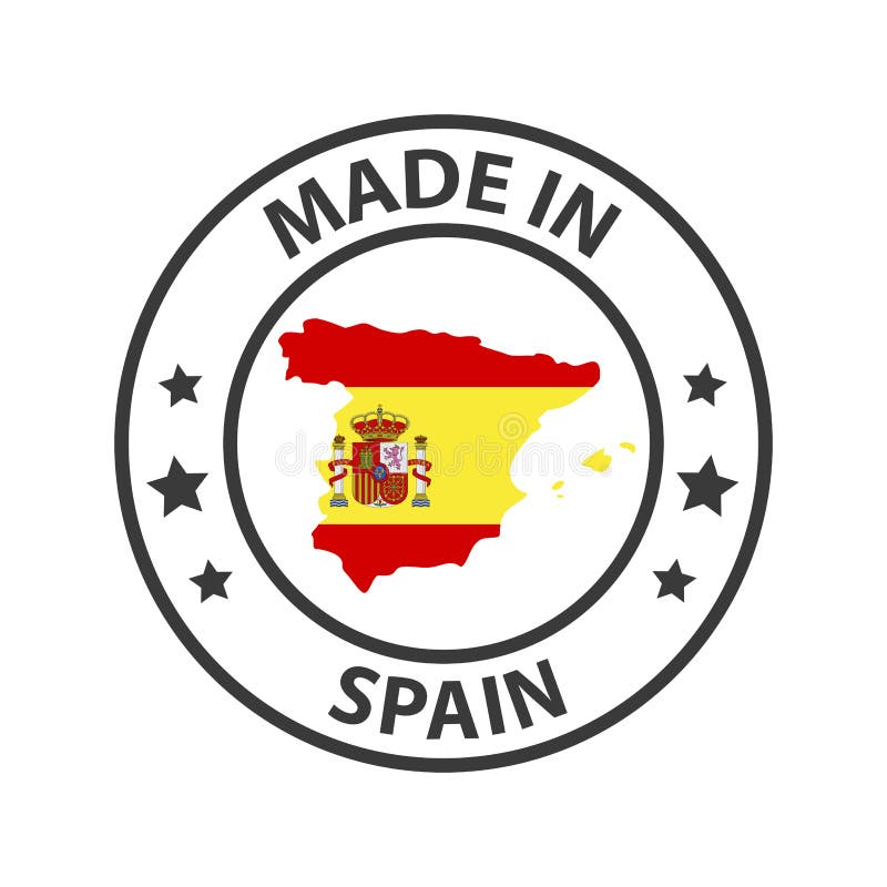 Made in Spain Icon. Stamp Sticker. Vector Illustration Stock Vector ...