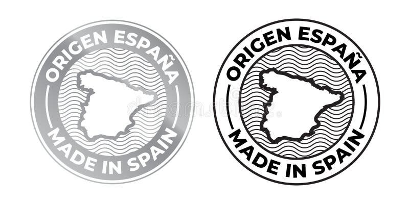 Made in spain round label Royalty Free Vector Image