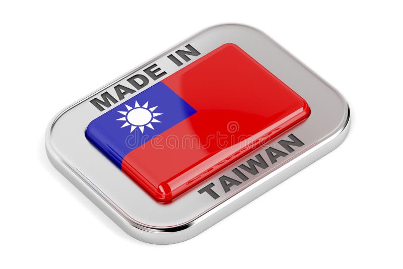 Made In Taiwan Icon Set, Republic Of China Product Labels Stock Vector