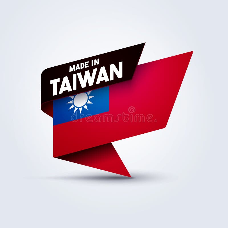 Made In Taiwan Flag Pin stock illustration