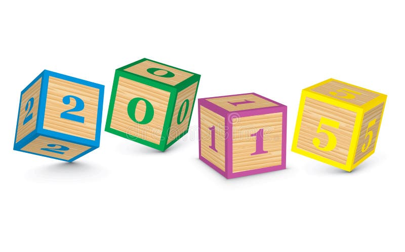 2015 made from toy blocks royalty free illustration