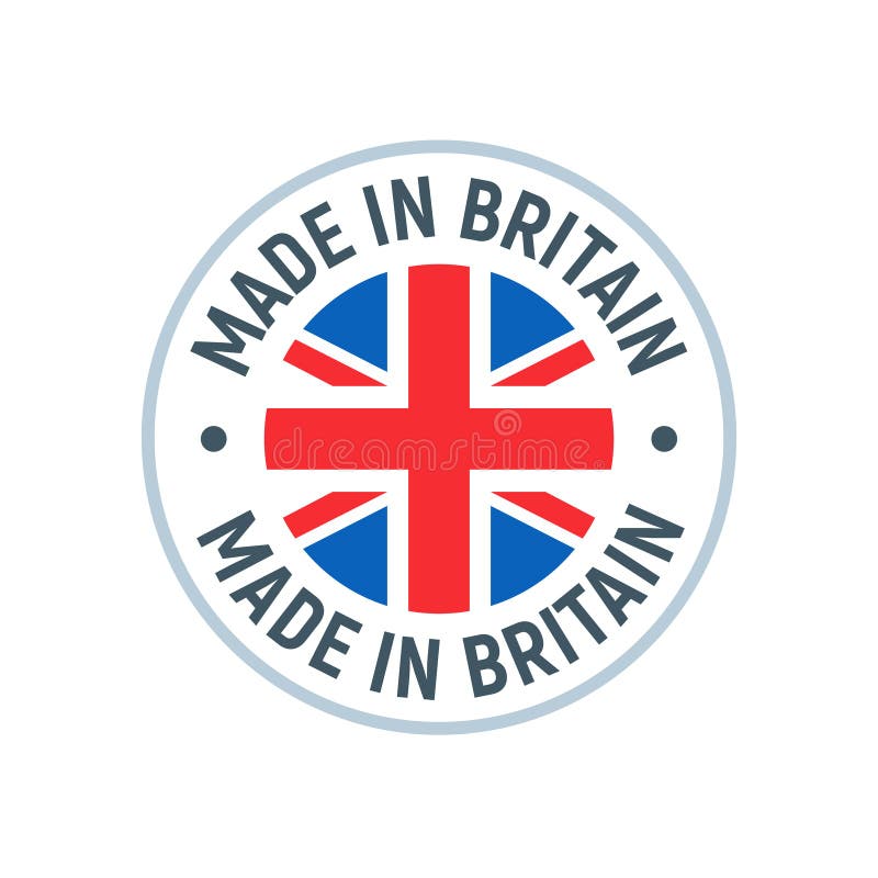 Made in UK Britain Flag Logo. English Brand Sticker Made in Britain ...