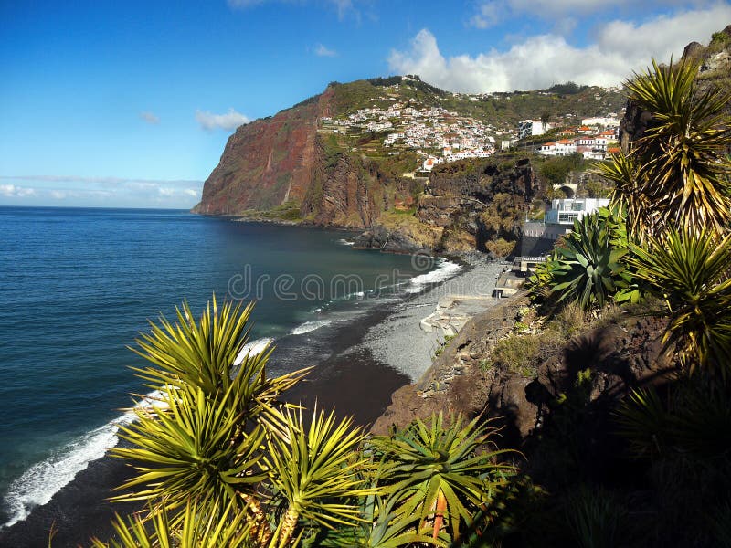 Madeira, costa sur, Camara de Lobos, Portugal fotos de archivo Madeira, costa sur, Camara de Lobos, Portugal fotos de archivo