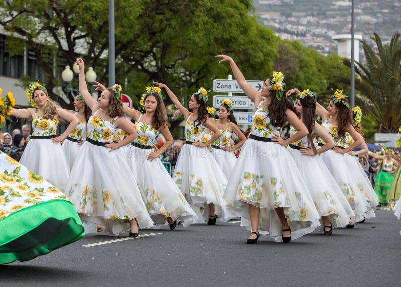 Madeira Flower Festival Parade in Funchal on the Island of Madeira