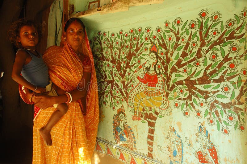 Madhubani painting in Bihar-India