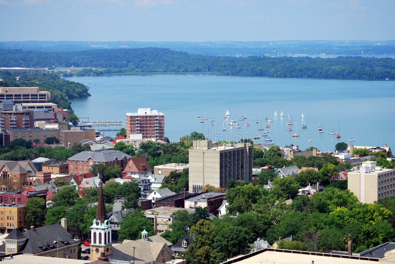 Madison céntrica, Wisconsin imagen de archivo libre de regalías