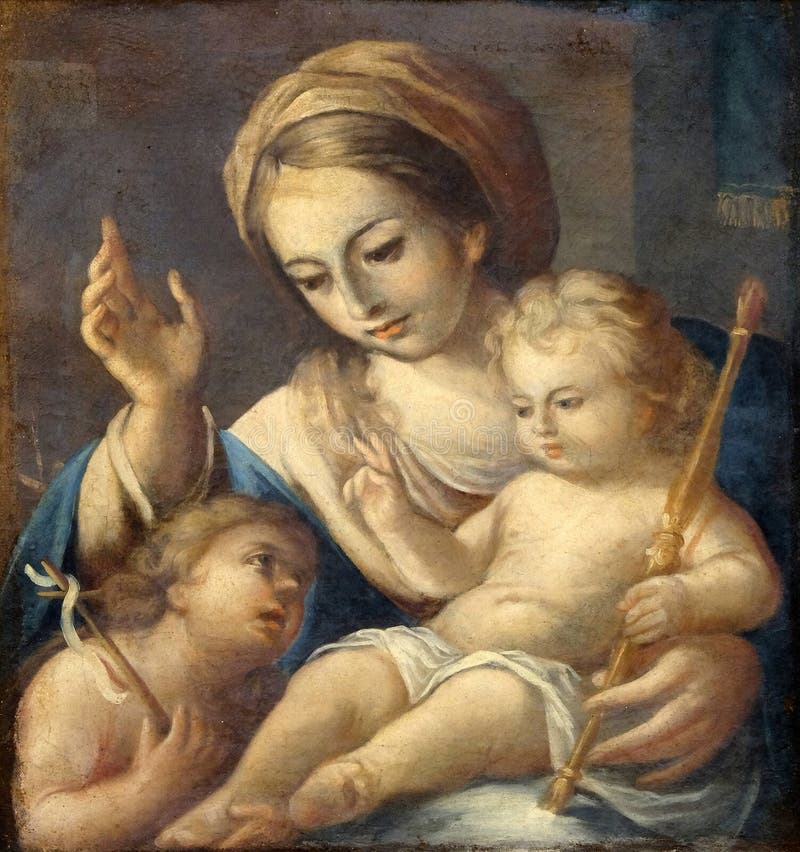 Madonna with Child and Saint John the Baptist, Franciscan church of the Friars Minor in Dubrovnik, Croatia. Madonna with Child and Saint John the Baptist, Franciscan church of the Friars Minor in Dubrovnik, Croatia.