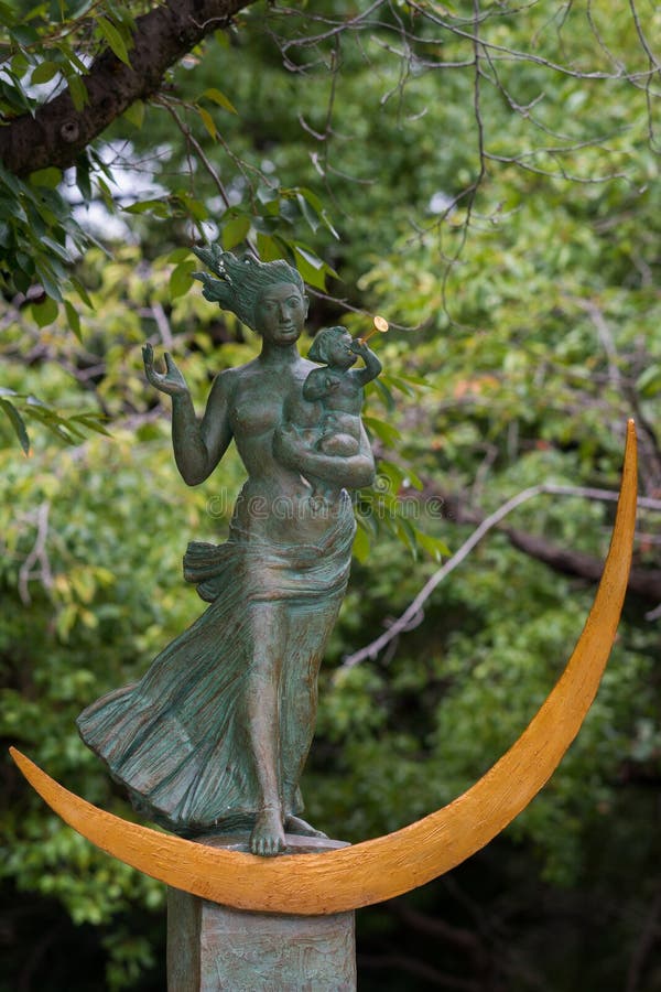 Madonna at Prayer for Peace Monument in Hiroshima.