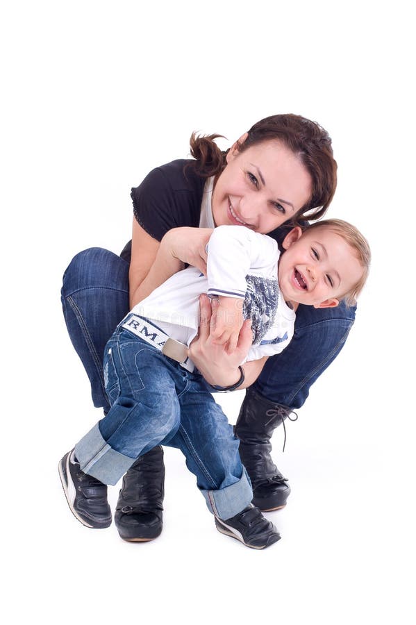 Madre che gioca con il suo bambino immagini stock