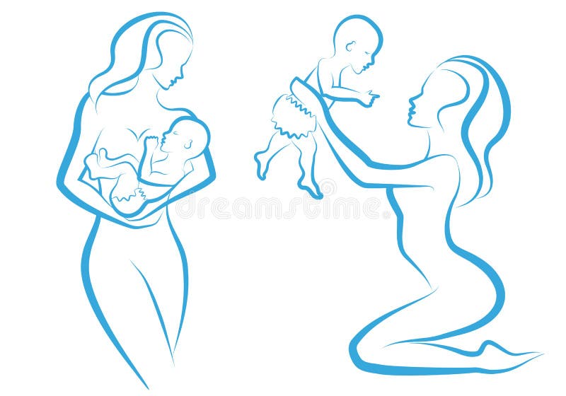Madre con el bebé, libre illustration Madre con el bebé, libre illustration