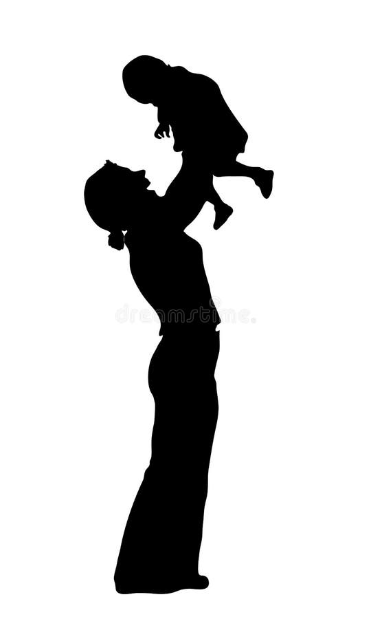 Madre con la silueta del bebé ilustración del vector Madre con la silueta del bebé ilustración del vector