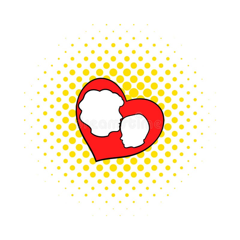 Madre e bambino dentro l'icona del cuore, stile dei fumetti royalty illustrazione gratis Madre e bambino dentro l'icona del cuore, stile dei fumetti royalty illustrazione gratis