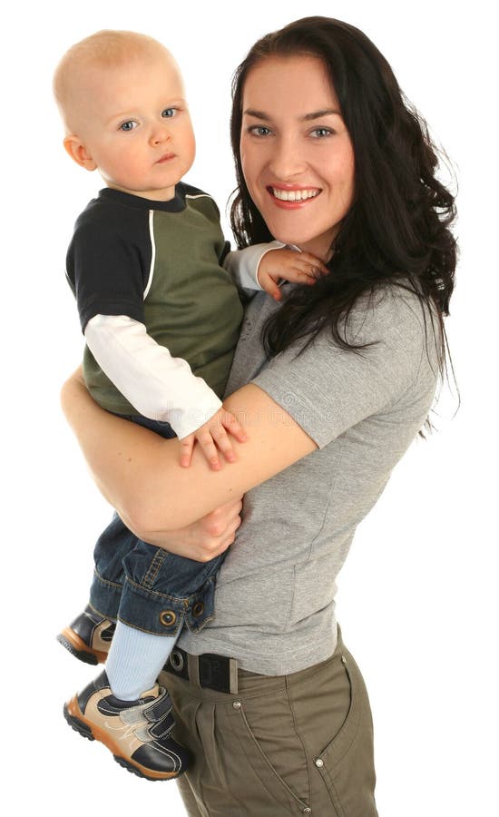 Madre felice con il piccolo figlio fotografie stock libere da diritti
