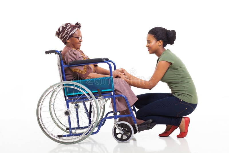 Madre senior disattivata figlia africana fotografia stock Madre senior disattivata figlia africana fotografia stock