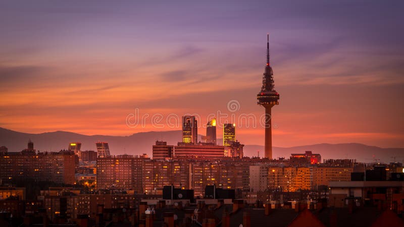 Madrid horisont royaltyfri bild Madrid horisont royaltyfri bild