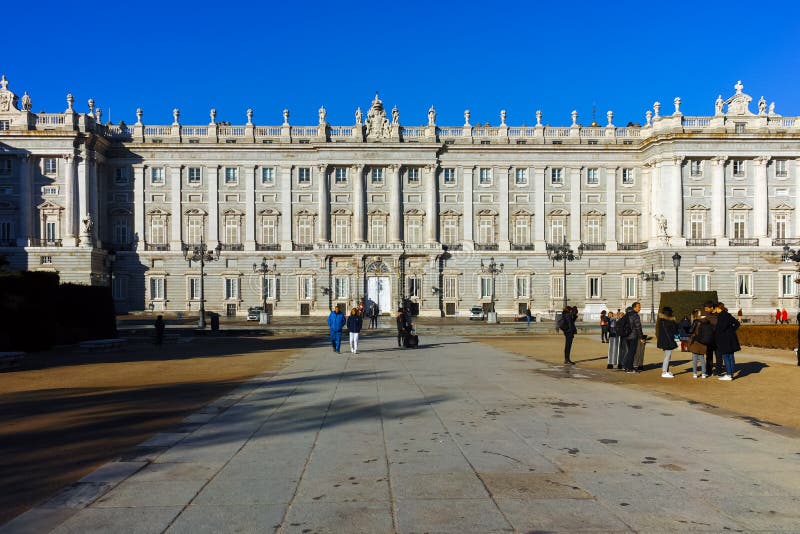 View of the Facade of the Royal Palace of Madrid Editorial Stock Image ...