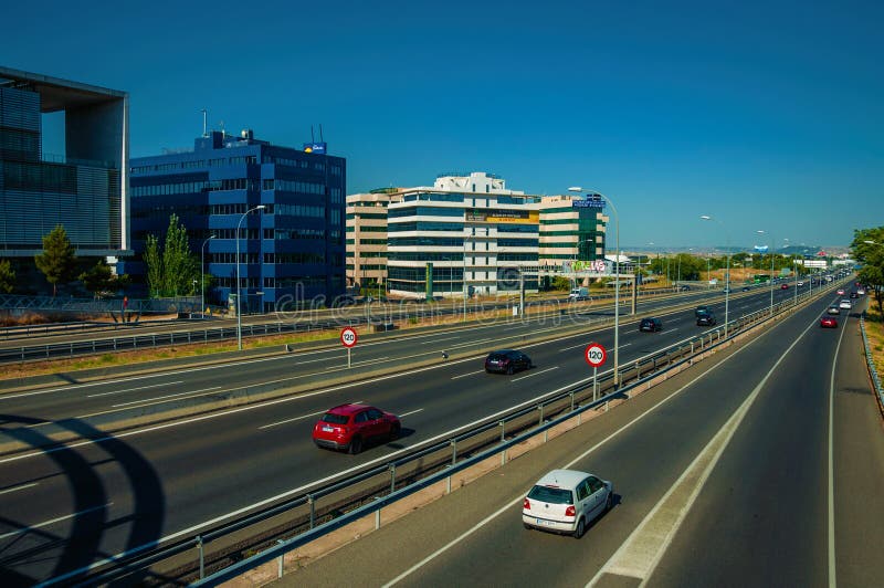 Multi Lane Highway with Heavy Traffic in Madrid Editorial Image - Image ...