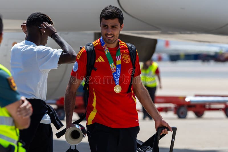 Madrid, Spain - July 15, 2024: the Spanish National Soccer Team Arrives