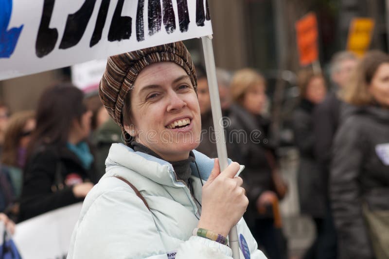 Madrid Demonstration Passing the Bank of Spain. Editorial Photography ...