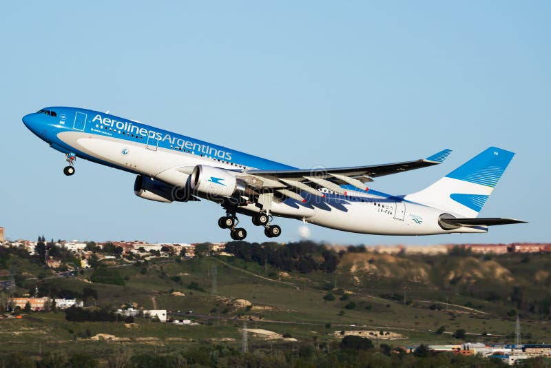 Aerolineas Argentinas Airbus A330-200 LV-FVH Passenger Plane Departure At Madrid Barajas Airport ...