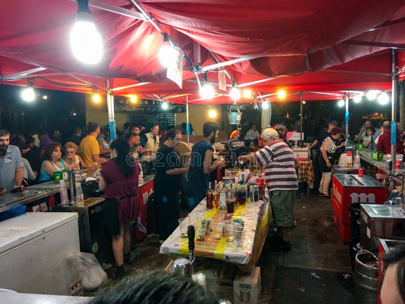 Summer in Madrid, San Lorenzo festivities in the downtown. stock photography Summer in Madrid, San Lorenzo festivities in the downtown. stock photography