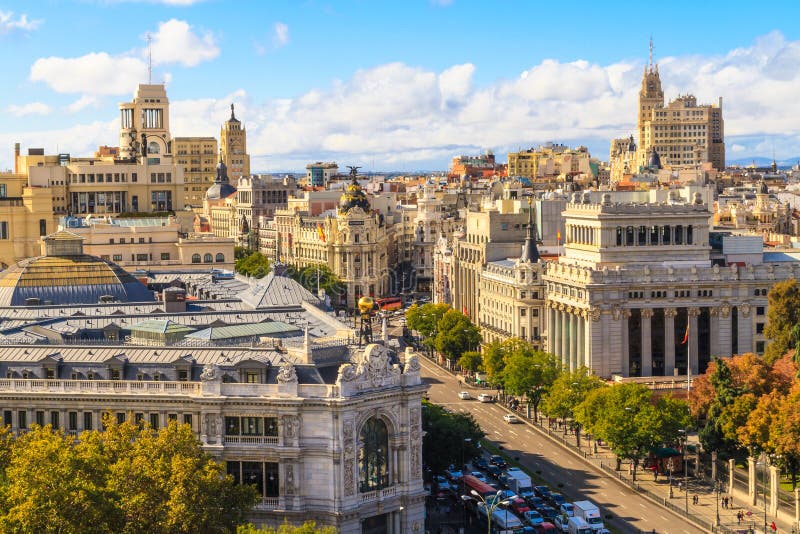 Madrid-Stadtbild und -Vogelperspektive