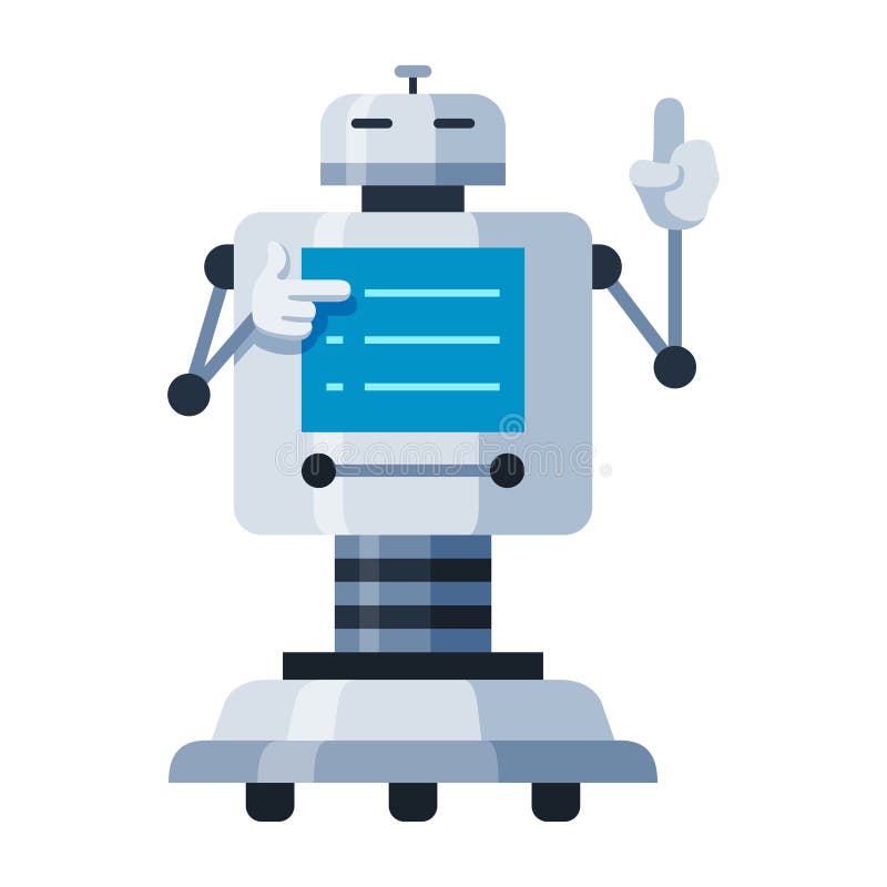Maestro Robot Con Pantalla De Ordenador En El Icono De Dibujos Animados Del  Cuerpo. Profesor Android Schoolmaster. Ilustración del Vector - Ilustración  de digital, ciencia: 217296759