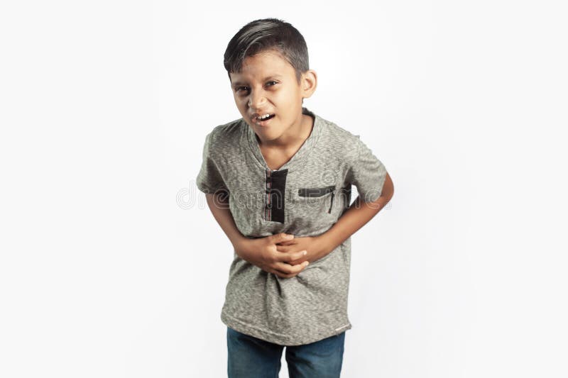 Magachache indian boy killes magont smärta pms förstoppning royaltyfri bild