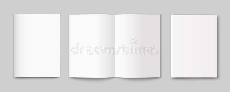 Magazine mock up set isolated, empty book softcover, 3d brochure template royalty free illustration