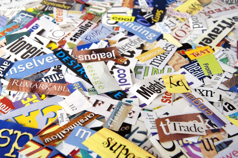 Magazine Word Clipping Background stock photography