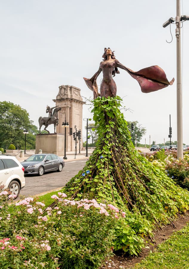 Magdalene Sculpture in Grant Park of Chicago Stock Photo Image of