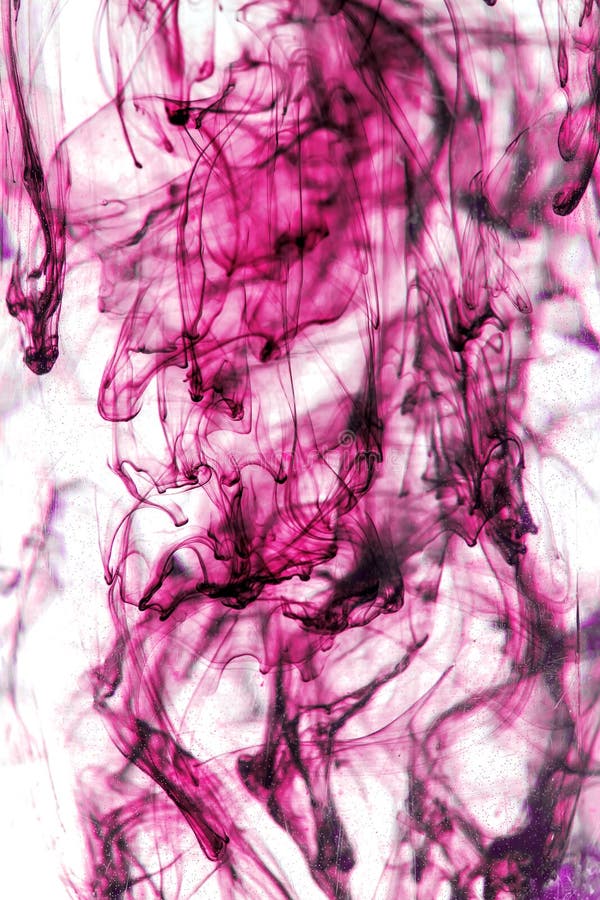 Magenta Splashes of Paint in Water on White. Stock Photo - Image of ...