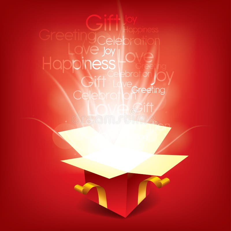 Beautiful red magic gift box flyer. Beautiful red magic gift box flyer