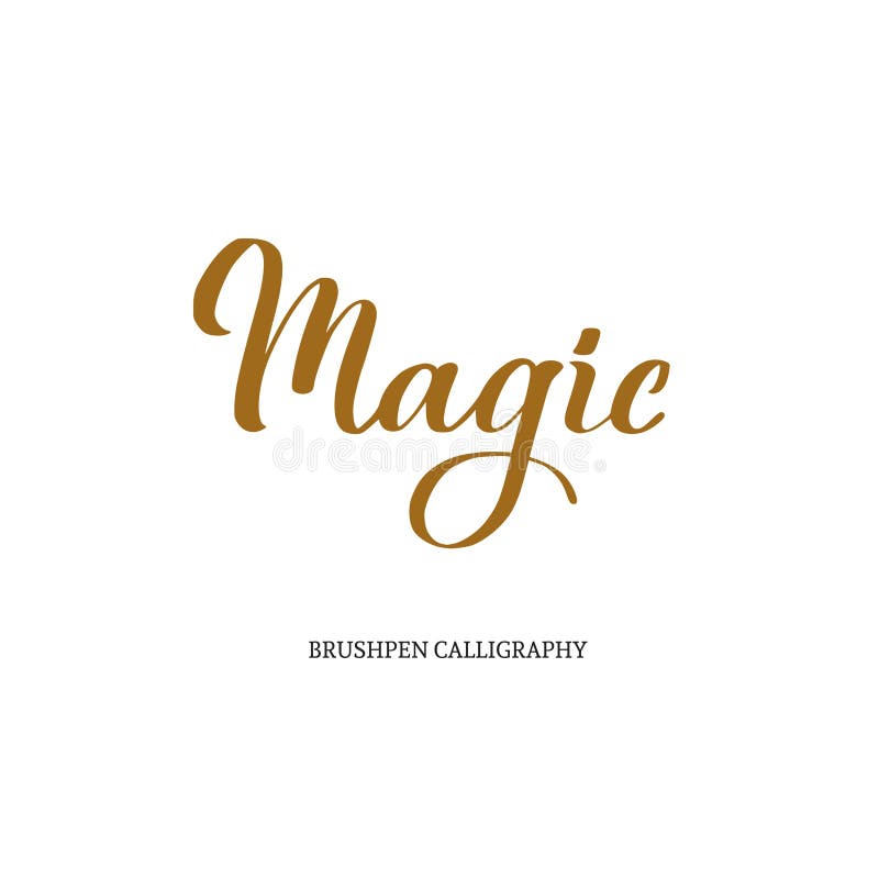 magia Brushpen nowożytna wektorowa kaligrafia literowanie Rocznik ilustracji magia Brushpen nowożytna wektorowa kaligrafia literowanie Rocznik ilustracji