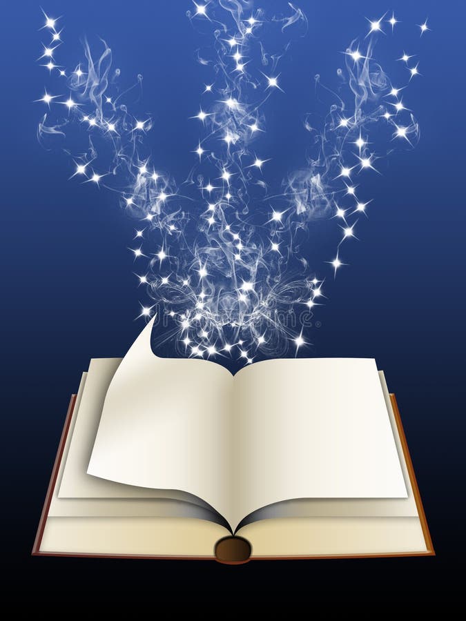 Open Book Emitting Sparkling Light Stock Illustration Illustration of